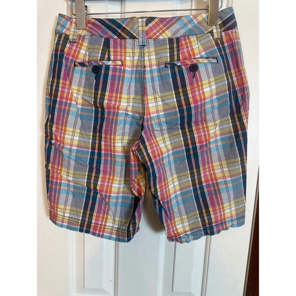 Khakis & Co Plaid Bermuda Shorts Colorful Casual Summer Size 10P‎